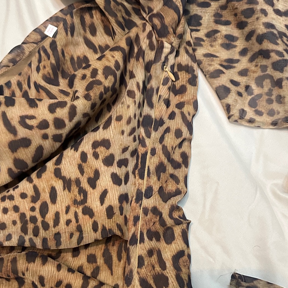 Leopard Print One-Shoulder Dress - image 5